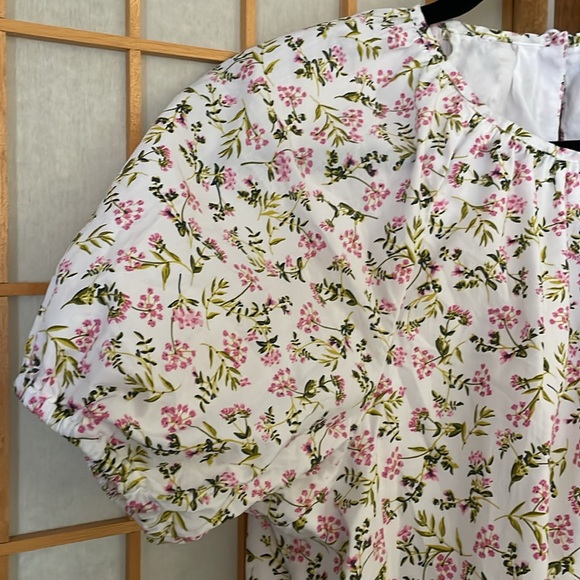 J. Crew Eden Poplin Meadow Floral Midi Short Sleeve Lower Back Cutout Dress 4 - Picture 4 of 16